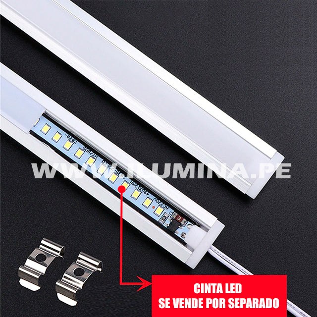 PACK X 10 - PERFIL DE ALUMINIO 3.00MTS EMPOTRABLE PARA CINTA LED