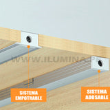 PERFIL DE ALUMINIO PARA ADOSAR 3.00 METROS EN MUEBLES DE MELAMINE O EN DRYWALL PARA CINTA LED 