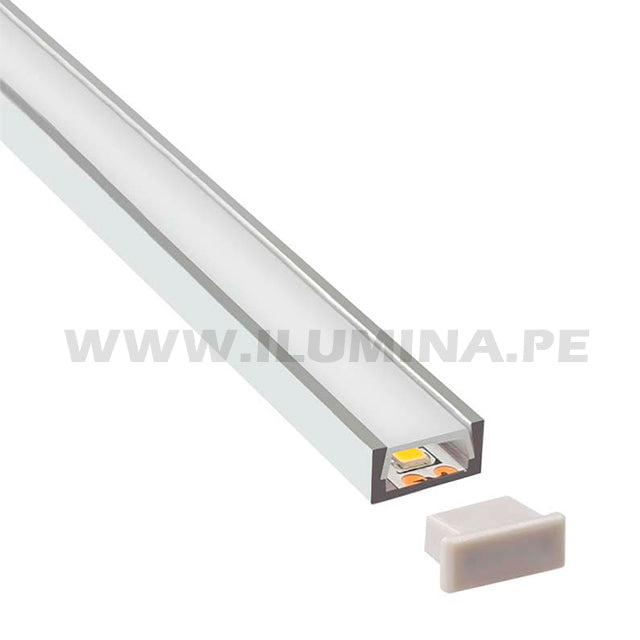 PERFIL DE ALUMINIO 3.00MTS ADOSABLE PARA CINTA LED 509 3M ECOLAMPS