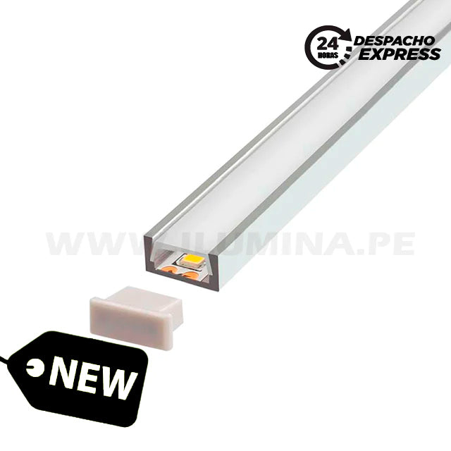 PERFIL DE ALUMINIO 2.00MTS ADOSABLE PARA CINTA LED