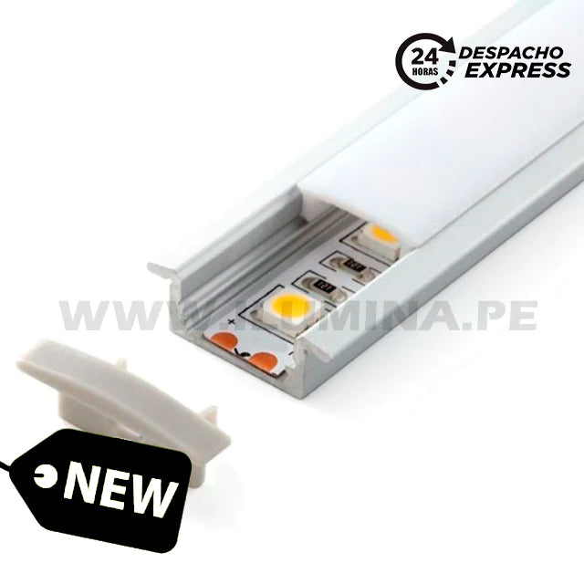 PACK X 10 - PERFIL DE ALUMINIO 3.00MTS EMPOTRABLE PARA CINTA LED