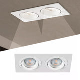 SPOT LED EMPOTRABLE CARDANE CARDÁNICA BLANCO ORIENTABLE + 02 DICROICOS LED LUZ CÁLIDA 6W