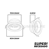 SET COMPLETO - SPOT EMPOTRABLE RECESADO ELIANA CON DICROICO LED 6W LUZ CÁLIDA 2700K