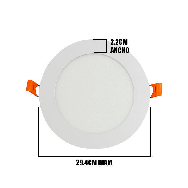 SPOT DOWNLIGHT CIRCULAR LED RECESADO 24W EMPOTRABLE 3000K LUZ CÁLIDA