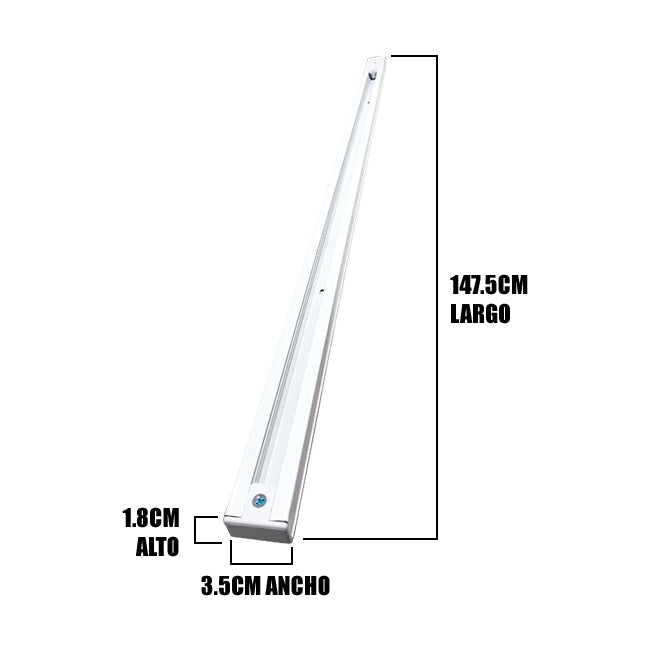 RIEL DE ALUMINIO PROFESIONAL 1.50 METROS BLANCO - PESADO NVR