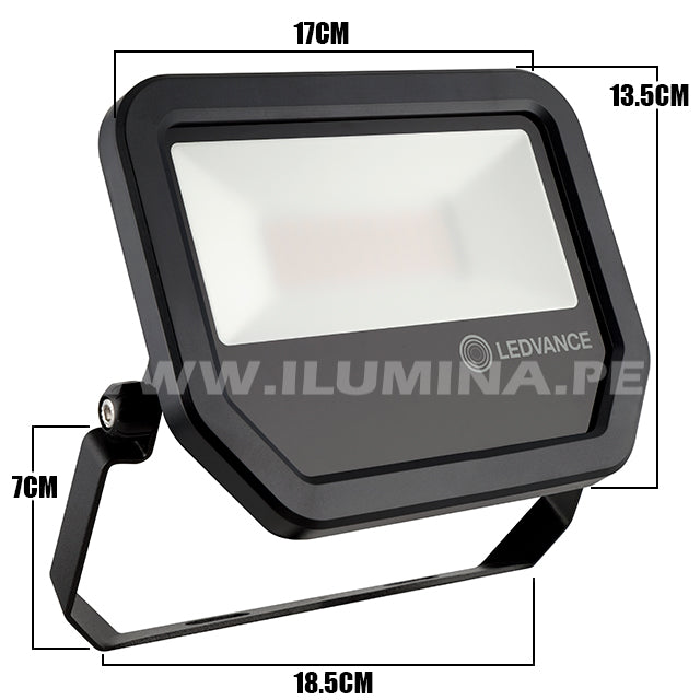 REFLECTOR LED 30W OSRAM LEDVANCE NEGRO LUZ CÁLIDA 3000K