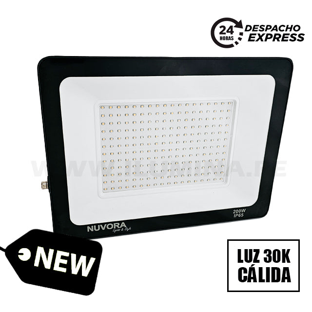 REFLECTOR PROFESSIONAL SÚPER SLIM LED SMD 200W LUZ CÁLIDA 3000K