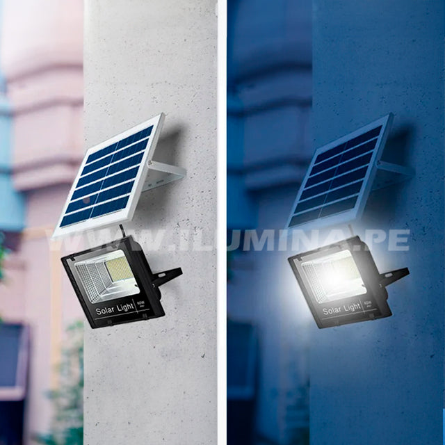 REFLECTOR LED 100W + PANEL SOLAR LUZ BLANCA 6500K + CONTROL REMOTO – i ...