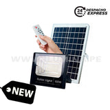 REFLECTOR LED 100W + PANEL SOLAR LUZ CÁLIDA 3000K + CONTROL REMOTO