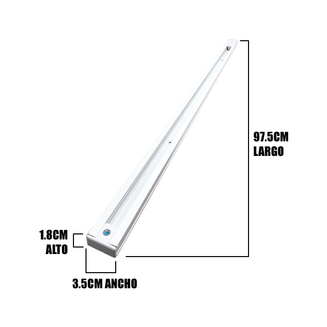 RIEL DE ALUMINIO PROFESIONAL 1.00 METROS BLANCO - PESADO NVR