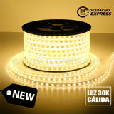 ROLLO DE CINTA LED 220 VOLTIOS X100 METROS LUZ CÁLIDA 3000K ILUMINA