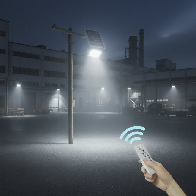 REFLECTOR LED 100W LUZ BLANCA + PANEL SOLAR + CONTROL REMOTO