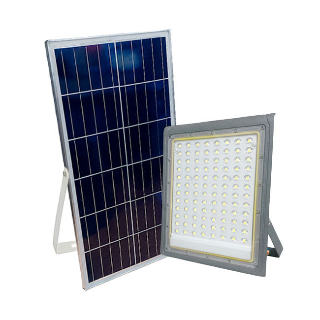 REFLECTOR LED 300W LUZ BLANCA + PANEL SOLAR + CONTROL REMOTO