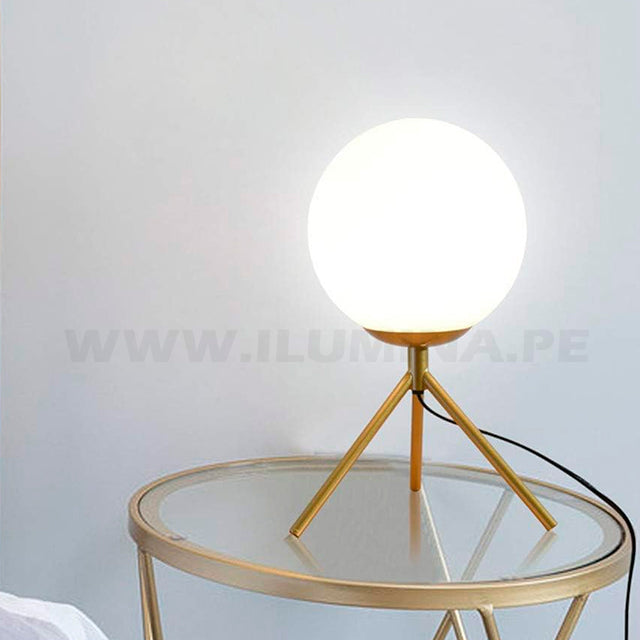LÁMPARA DE MESA LUXURY GOLD LED + FOCO LED 8+8 TIPO SMD 8W TRICOLOR