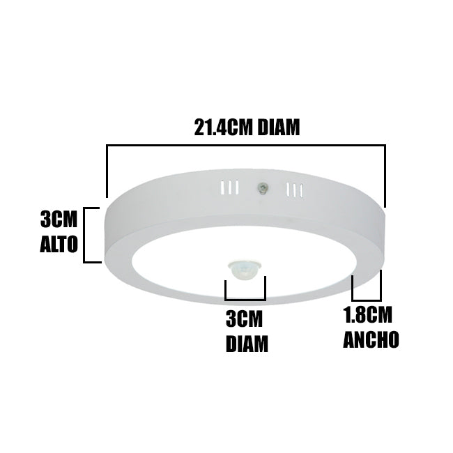 PANEL LED CIRCULAR 18W ADOSABLE CON SENSOR DE MOVIMIENTO LUZ INTERMEDIA 4000K - ILUMINA