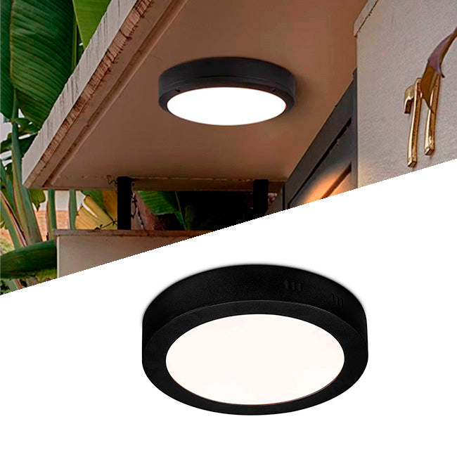 PANEL NEGRO LED CIRCULAR 18W ADOSABLE SIMPLE LUZ CÁLIDA 3000K - ILUMINA