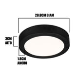 PANEL NEGRO LED CIRCULAR 18W ADOSABLE SIMPLE LUZ INTERMEDIA 4000K - ILUMINA