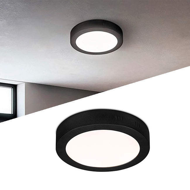 PANEL NEGRO LED CIRCULAR 18W ADOSABLE SIMPLE LUZ INTERMEDIA 4000K - ILUMINA