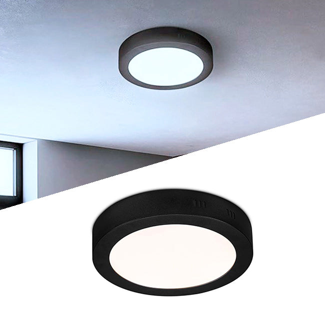 PANEL NEGRO LED CIRCULAR 18W ADOSABLE SIMPLE LUZ BLANCA 6000K - ILUMINA