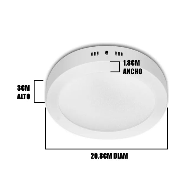 PANEL BLANCO LED CIRCULAR 18W ADOSABLE SIMPLE LUZ BLANCA 6000K - ILUMINA