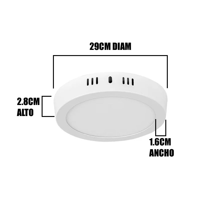 PANEL BLANCO LED CIRCULAR 24W ADOSABLE SIMPLE LUZ BLANCA 6000K - ILUMINA