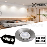 SET COMPLETO - SPOT EMPOTRABLE MODERNO CON DICROICO LED 6W LUZ CÁLIDA 3000K + SOCKET GU10