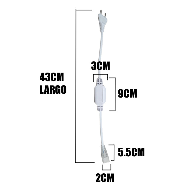 CONECTOR INICIAL PARA CINTA LED 220V