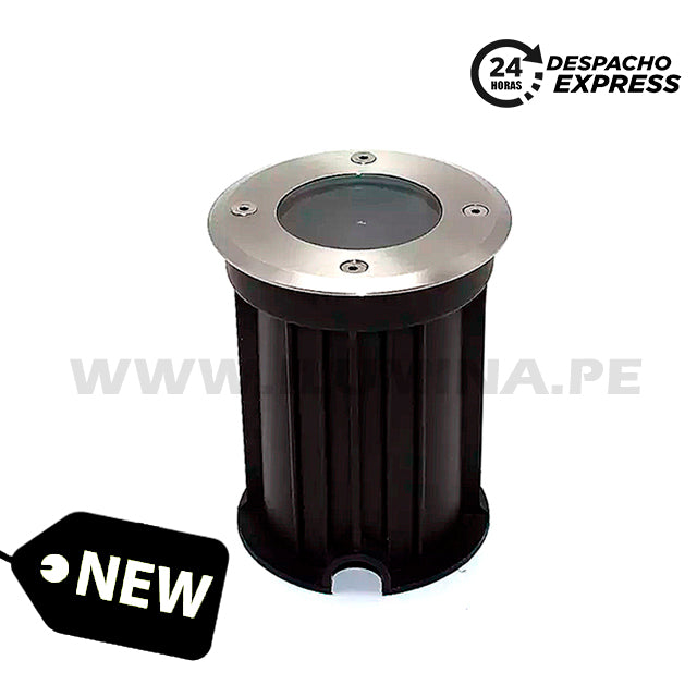 SET COMPLETO - SPOT DE PISO EMPOTRABLE MEDIANO + DICROICO LED GU10 8W 4000K