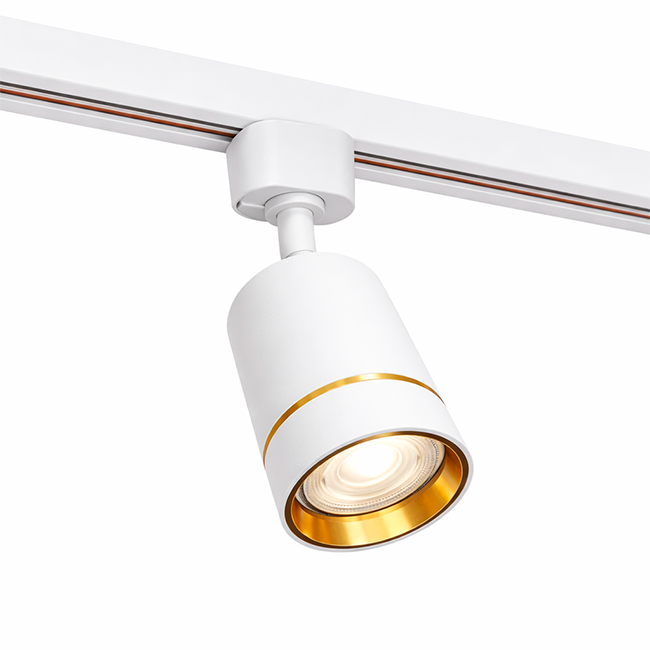 SPOT DE RIEL GEMA COLOR WHITE AND GOLD - SIN DICROICO