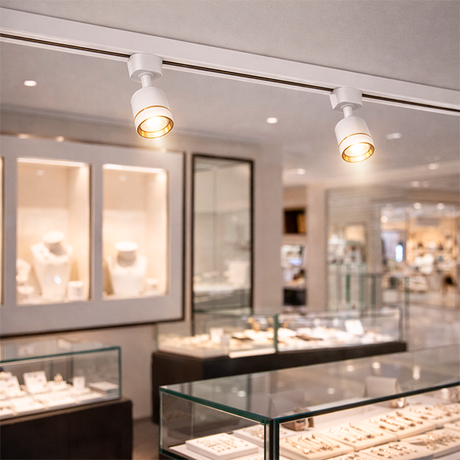 SPOT DE RIEL GEMA COLOR WHITE AND GOLD - SIN DICROICO