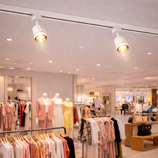 SPOT DE RIEL GEMA COLOR WHITE AND GOLD - SIN DICROICO