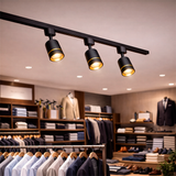 SPOT DE RIEL GEMA COLOR BLACK AND GOLD - SIN DICROICO