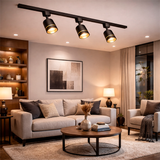 SPOT DE RIEL GEMA COLOR BLACK AND GOLD - SIN DICROICO