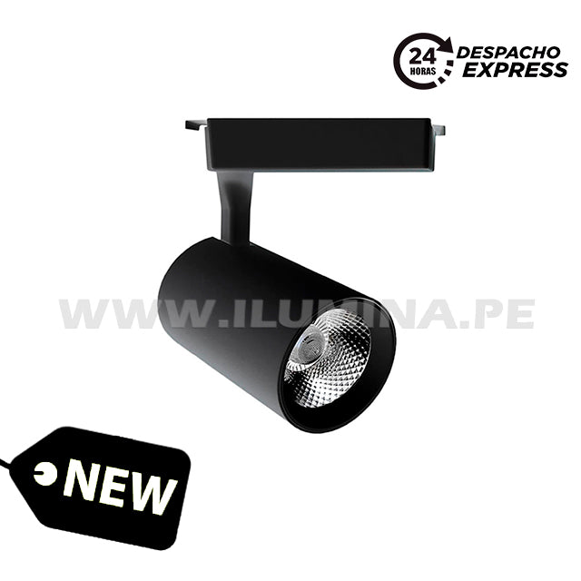 SPOT DE RIEL ROXY 12W LED LUZ CÁLIDA 3000K COLOR NEGRO