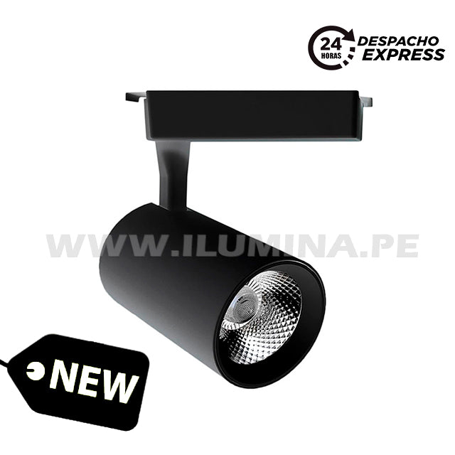 SPOT DE RIEL ROXY 18W LED COLOR NEGRO LUZ CÁLIDA