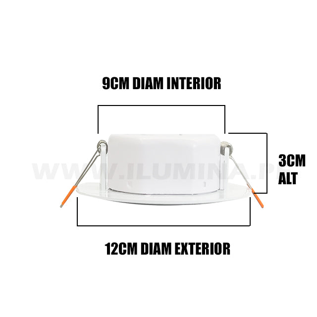 SET COMPLETO - SPOT EMPOTRABLE LED 8W LUZ CÁLIDA 2700K - PARA CAJA OCTOGONAL