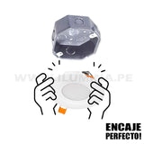 SET COMPLETO - SPOT EMPOTRABLE LED 8W LUZ CÁLIDA 2700K - PARA CAJA OCTOGONAL