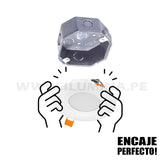 SET COMPLETO - SPOT EMPOTRABLE LED 8W LUZ BLANCA 6500K - PARA CAJA OCTOGONAL