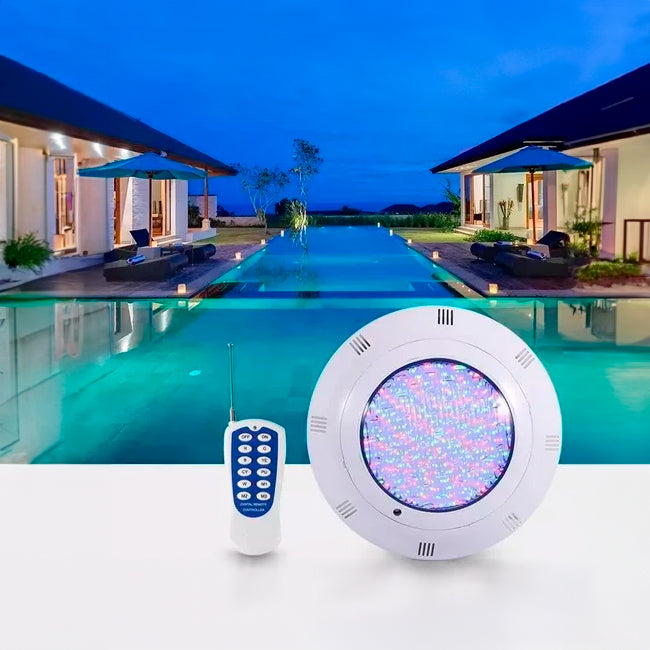 SPOT SUMERGIBLE LED 45W ACUÁTICO PARA PISCINAS RGB - 12 VOLTIOS + CONTROL REMOTO