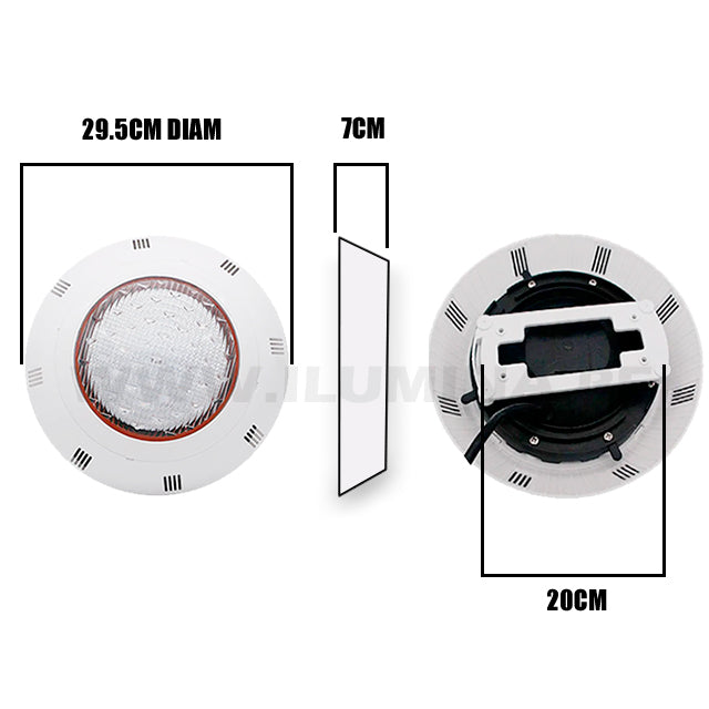 SPOT SUMERGIBLE LED 45W ACUÁTICO PARA PISCINAS LUZ BLANCA 6500K - 12 VOLTIOS