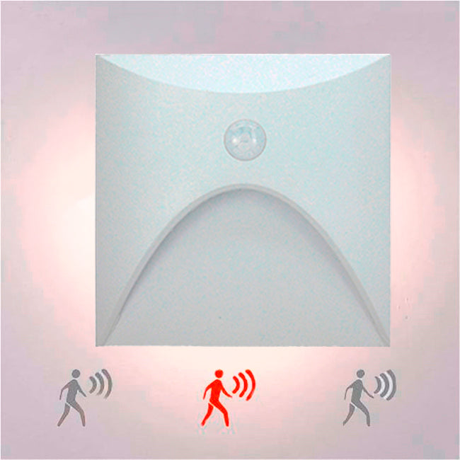 SPOT LUZ GUÍA DE PASO RENATA LED ASIMÉTRICO 3W CUADRADO BLANCO CON SENSOR DE MOVIMIENTO LUZ CÁLIDA