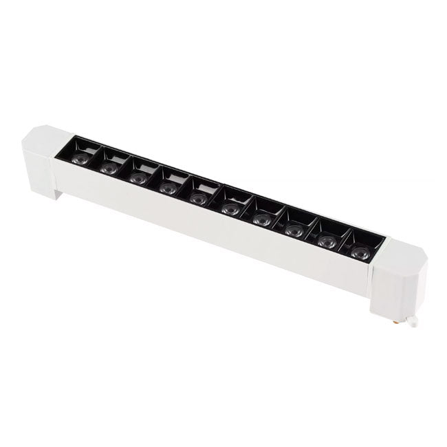 SPOT LED GRILLA WHITE PARA RIEL 20W 10LEDS  LUZ CÁLIDA