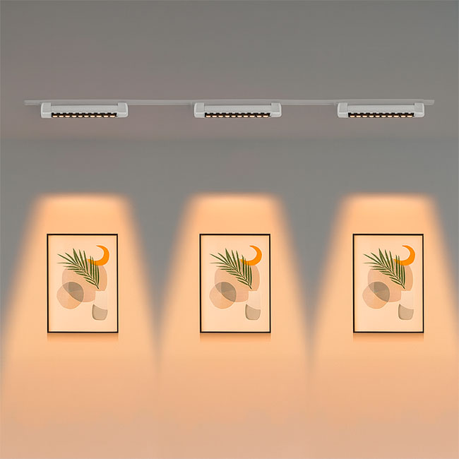 SPOT LED GRILLA WHITE PARA RIEL 20W 10LEDS  LUZ CÁLIDA