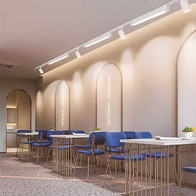 SPOT LED GRILLA WHITE PARA RIEL 20W 10LEDS  LUZ CÁLIDA