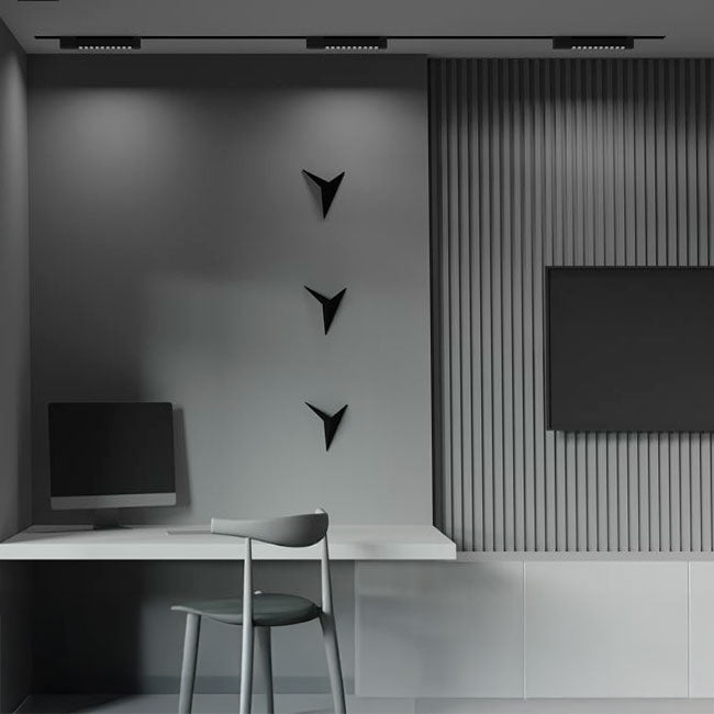 SPOT LED GRILLA BLACK PARA RIEL 20W 10LEDS LUZ CÁLIDA