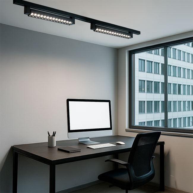 SPOT LED GRILLA BLACK PARA RIEL 20W 10LEDS LUZ BLANCA