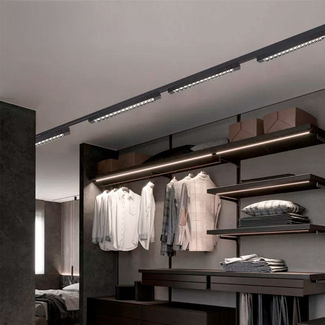 SPOT LED GRILLA BLACK PARA RIEL 30W 15LEDS LUZ CÁLIDA