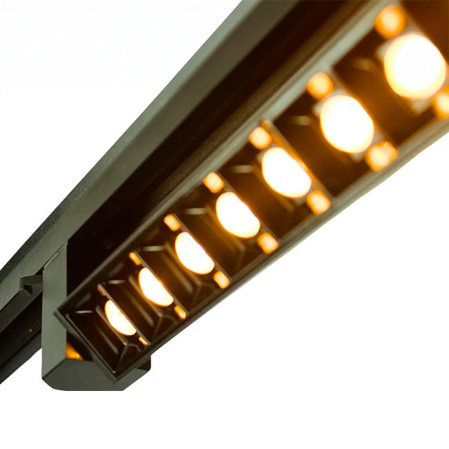 SPOT LED GRILLA BLACK PARA RIEL 30W 15LEDS LUZ CÁLIDA