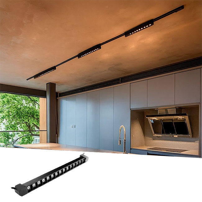 SPOT LED GRILLA BLACK PARA RIEL 30W 15LEDS LUZ CÁLIDA