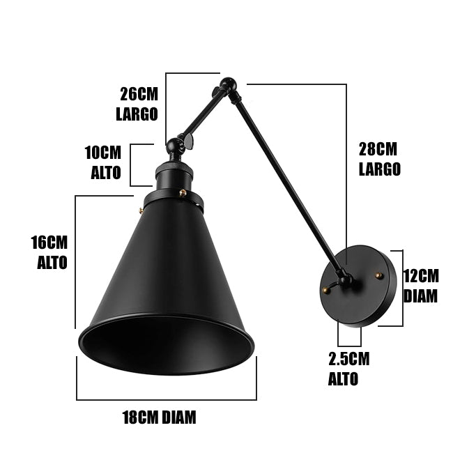 LÁMPARA DE PARED BLACK MARCELA